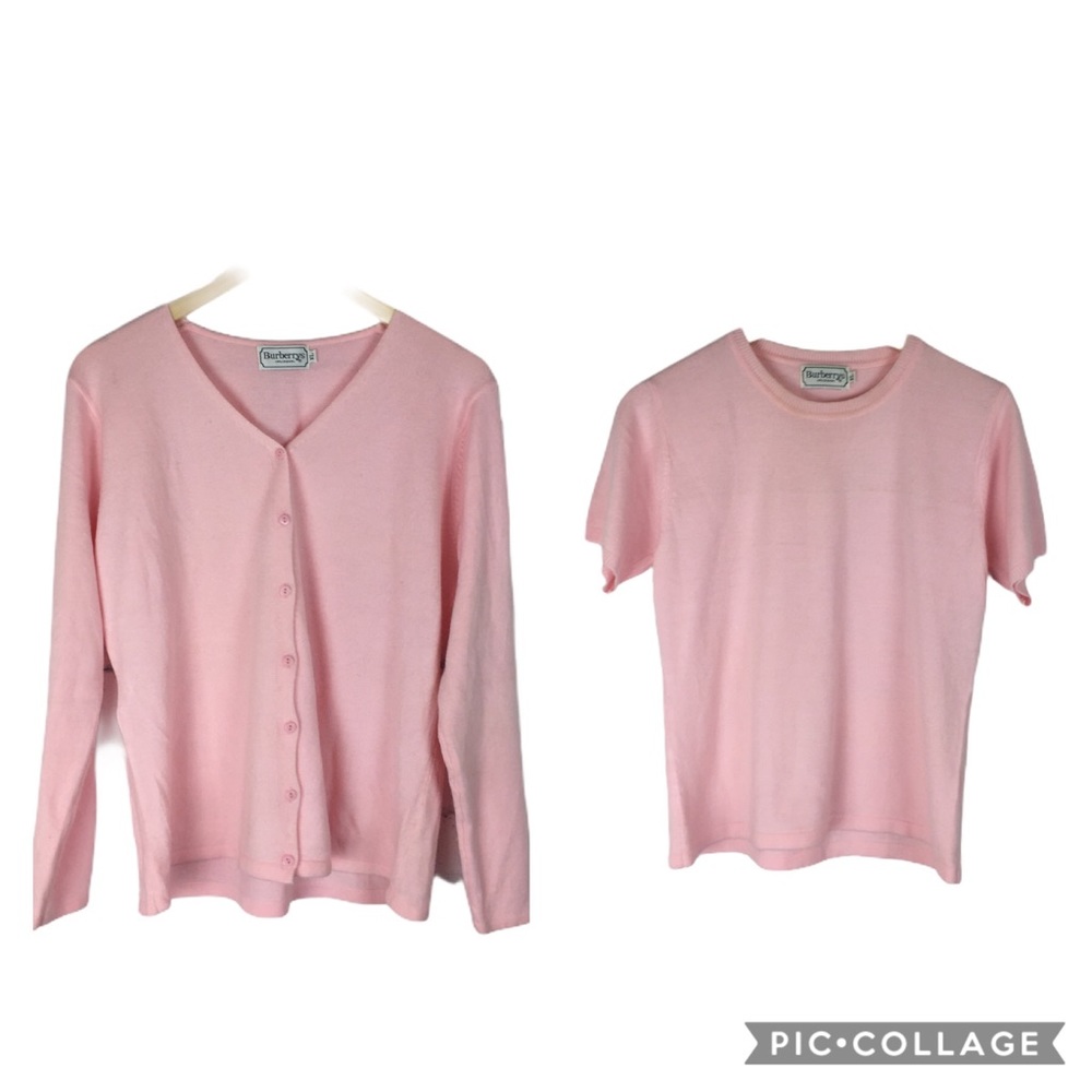 Burberry’s of London pink cashmere sweater set